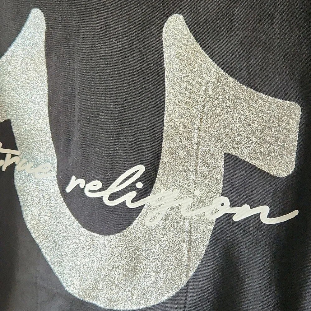 NWT! True Religion Black Denim Jacket with Silver Logo